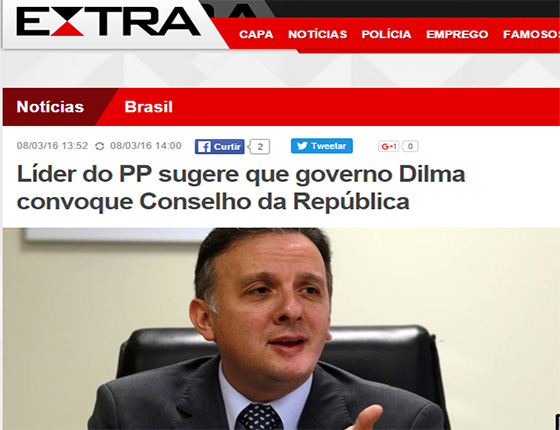 Aguinaldo Ribeiro pede reunião do conselho de Dilma 08mar2016
