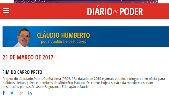 Pedro Cunha Lima em Cláudio HUmerto 21mar2017