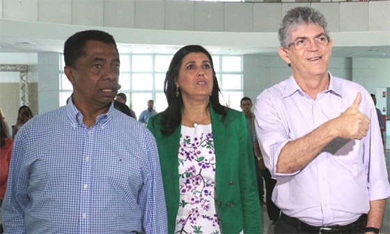 Damião, Lígia e Ricardo Coutinho