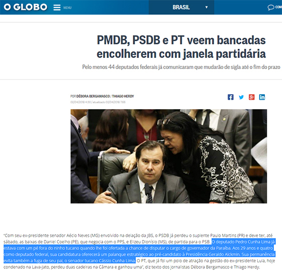 O Globo Pedro candidato a governador