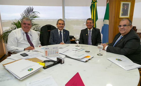 Raimundo Lira e Rômulo com ministros 18abr2018